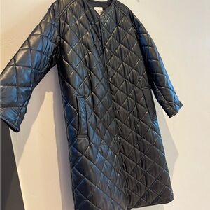 Zara Black Quilted Leather Jacket